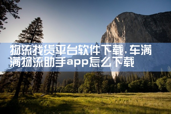 物流找货平台软件下载