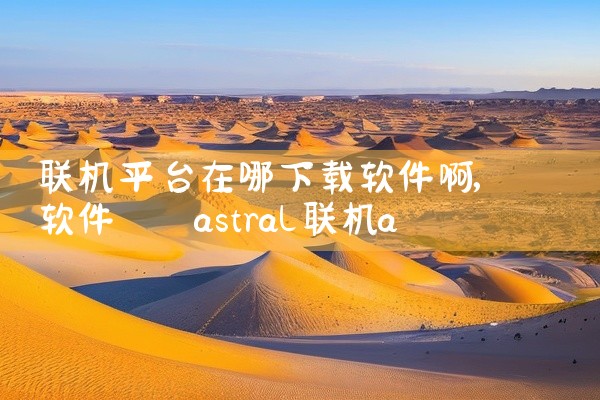 联机平台在哪下载软件啊
