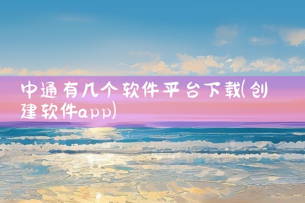 中通有几个软件平台下载